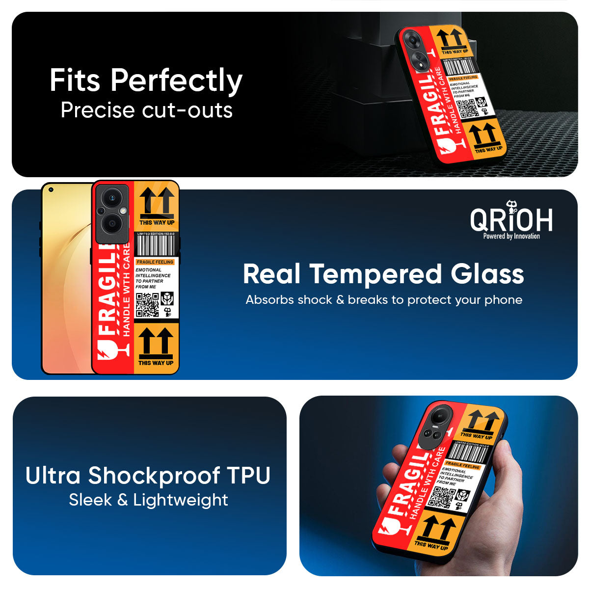 Handle With Care Glass Case for Oppo K13 Turbo Pro 5G