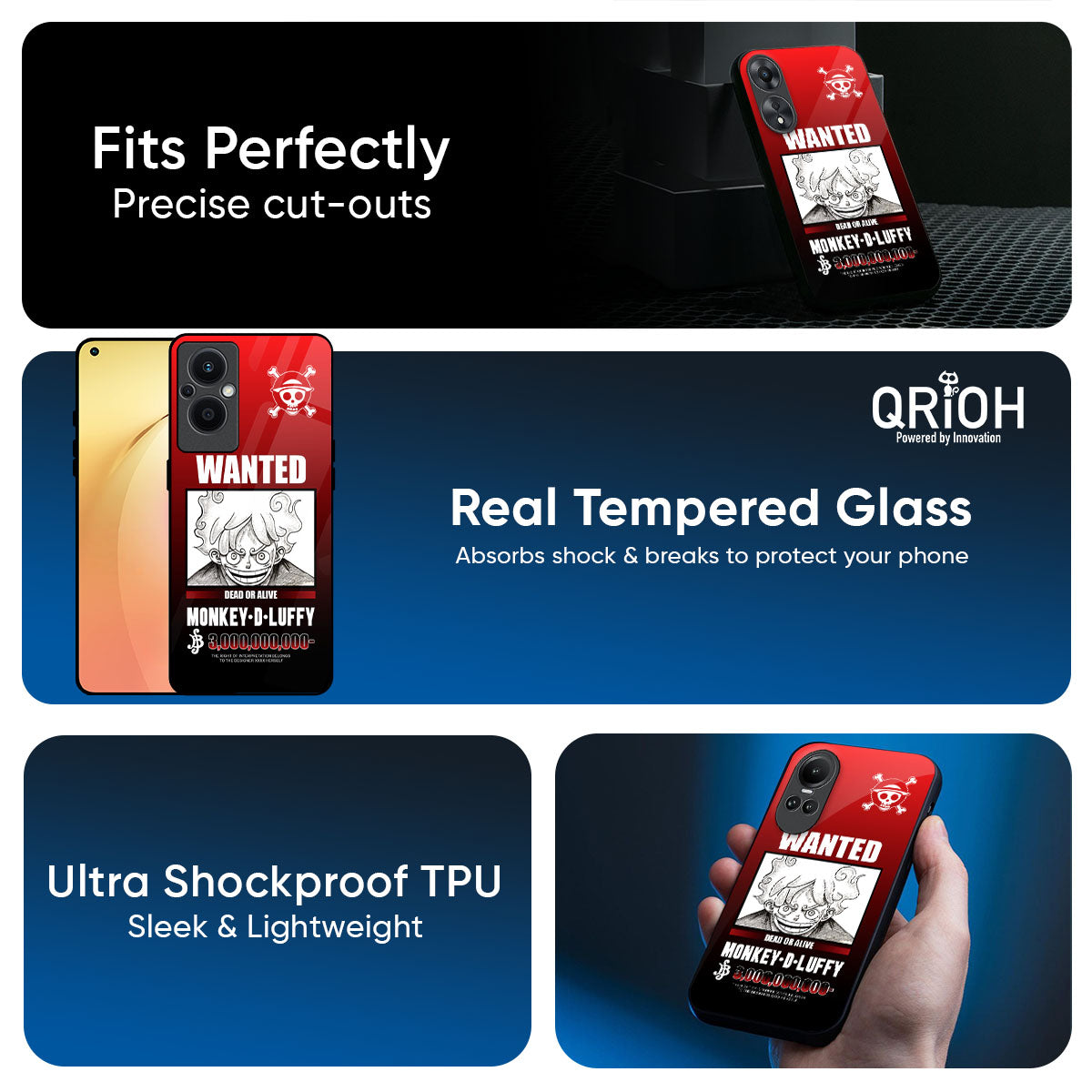 Luffy Wanted Glass Case for Oppo K13 Turbo Pro 5G