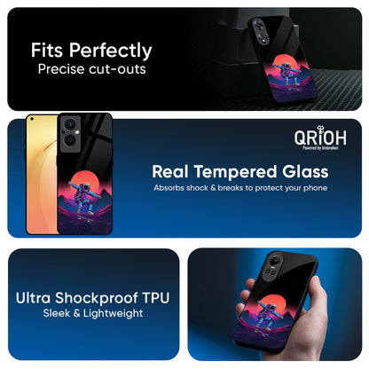 Retro Astronaut Glass Case for Oppo Find x8 Pro