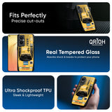 Yellow Racing Car Glass Case for Oppo A6 Pro 5G