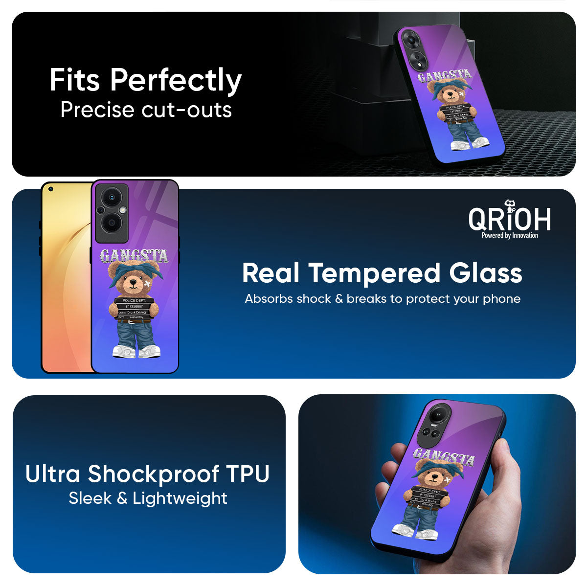 Gangsta Bear Glass Case for Oppo K13 Turbo Pro 5G