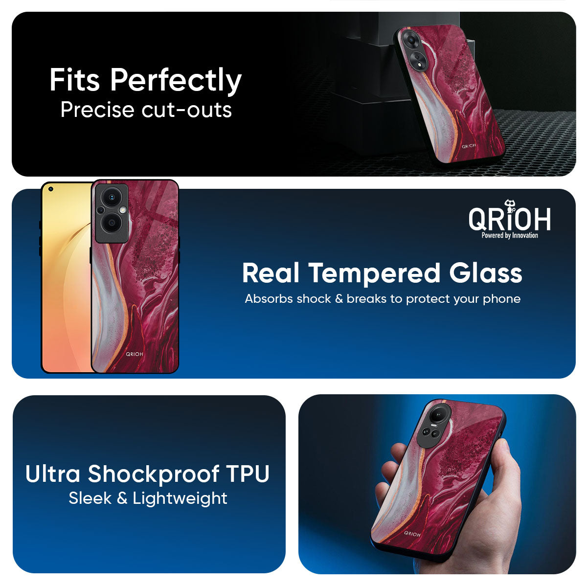 Crimson Ruby Glass Case for Oppo K13 Turbo Pro 5G