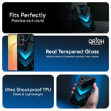 Vertical Blue Arrow Glass Case For Oppo F31 Pro Plus 5G