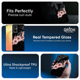 Floral Black Band Glass Case For Oppo A6 Pro 5G