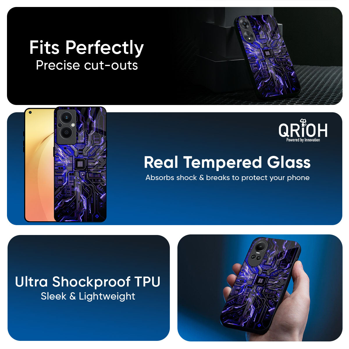 Techno Color Pattern Glass Case For Oppo Reno14 5G