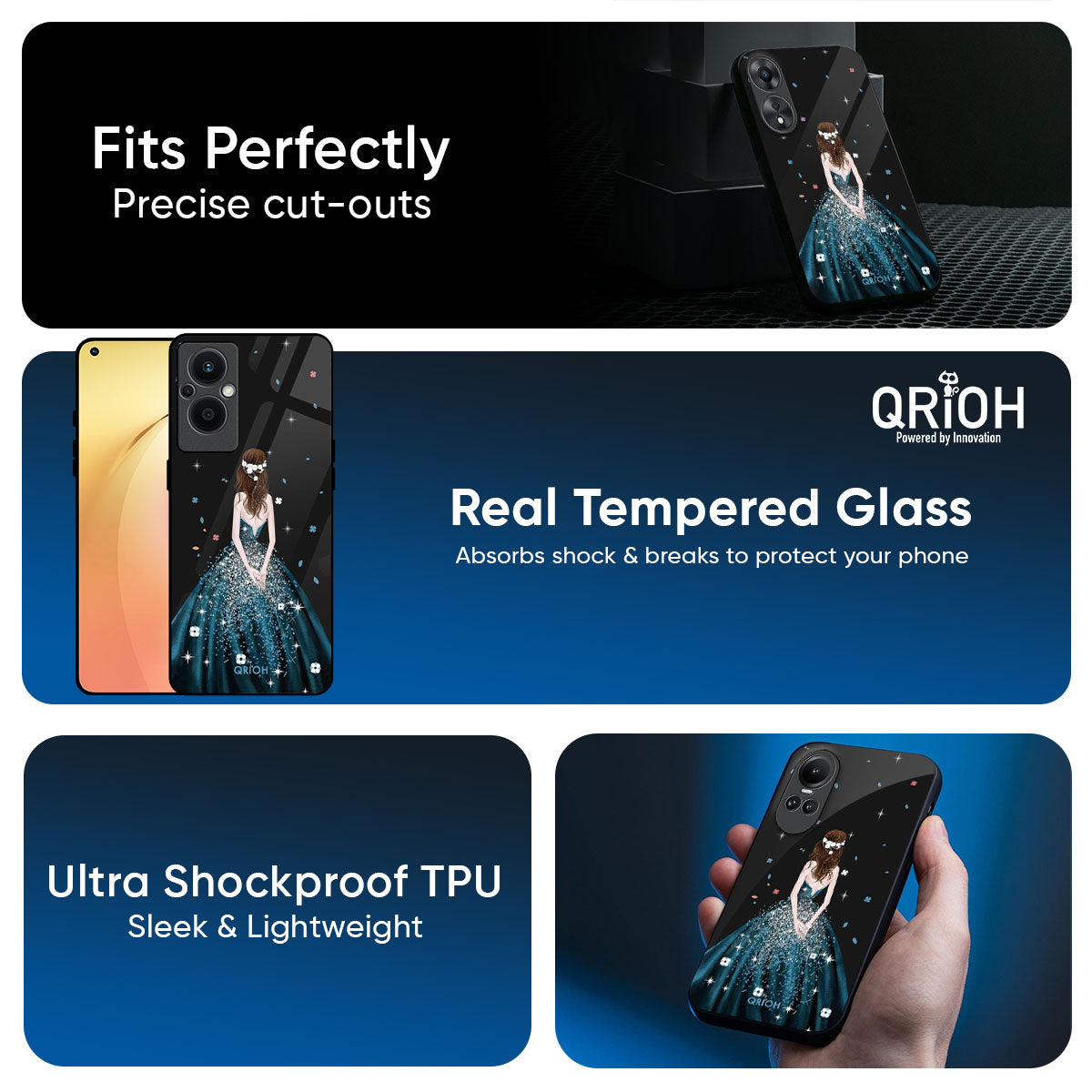 Queen Of Fashion Glass Case for Oppo Reno14 5G