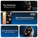Black Spring Floral Glass Case for Oppo Reno13 5G