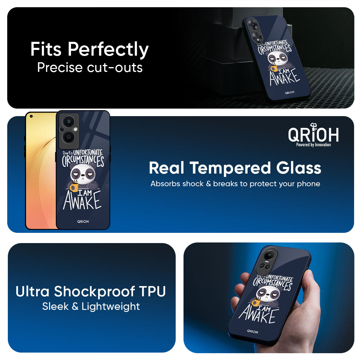 Struggling Panda Glass Case for Oppo K13 Turbo Pro 5G