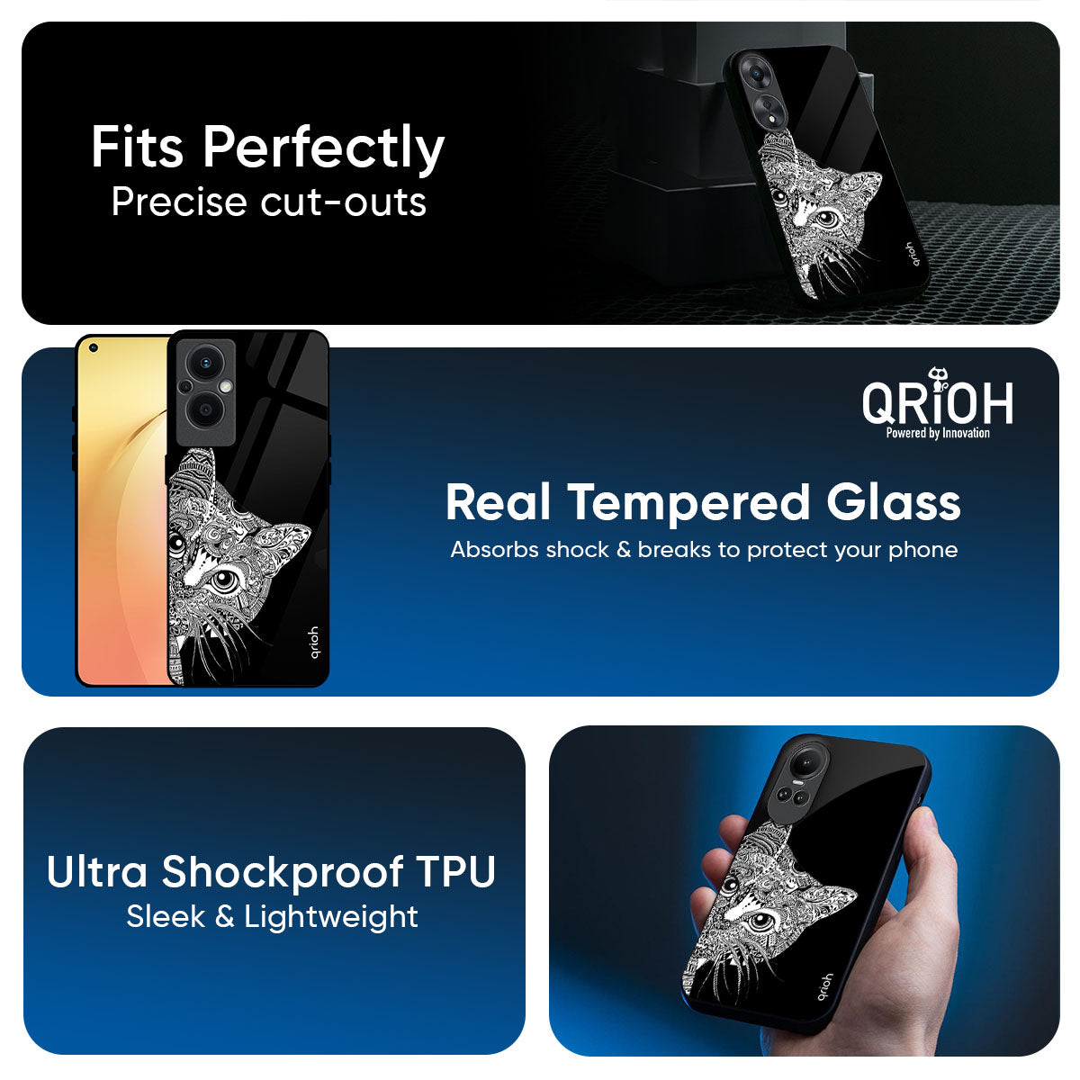 Kitten Mandala Glass Case for Oppo K13 Turbo Pro 5G
