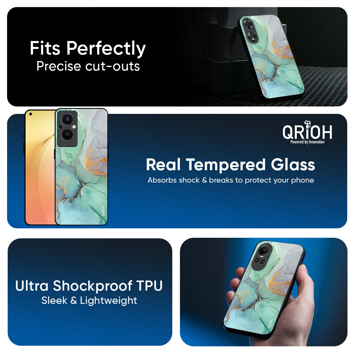 Green Marble Glass Case for Oppo K13 Turbo Pro 5G
