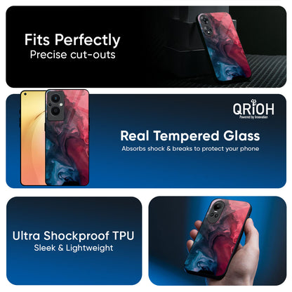 Blue & Red Smoke Glass Case for Oppo Reno14 5G