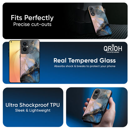 Marble Ink Abstract Glass Case for Oppo Reno14 5G