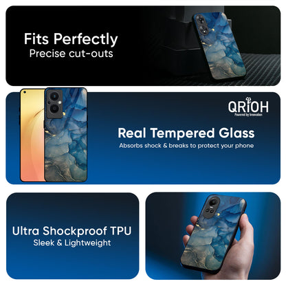 Blue Cool Marble Glass Case for Oppo K13 Turbo Pro 5G