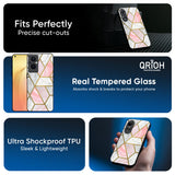 Geometrical Marble Glass Case for Oppo A6x 5G