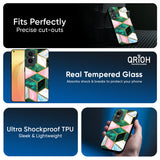 Seamless Green Marble Glass Case for Oppo A6x 5G