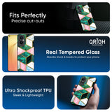 Seamless Green Marble Glass Case for Oppo Reno14 5G