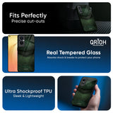 Green Leather Glass Case for Oppo A6 Pro 5G