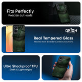 Green Leather Glass Case for Oppo Reno14 5G