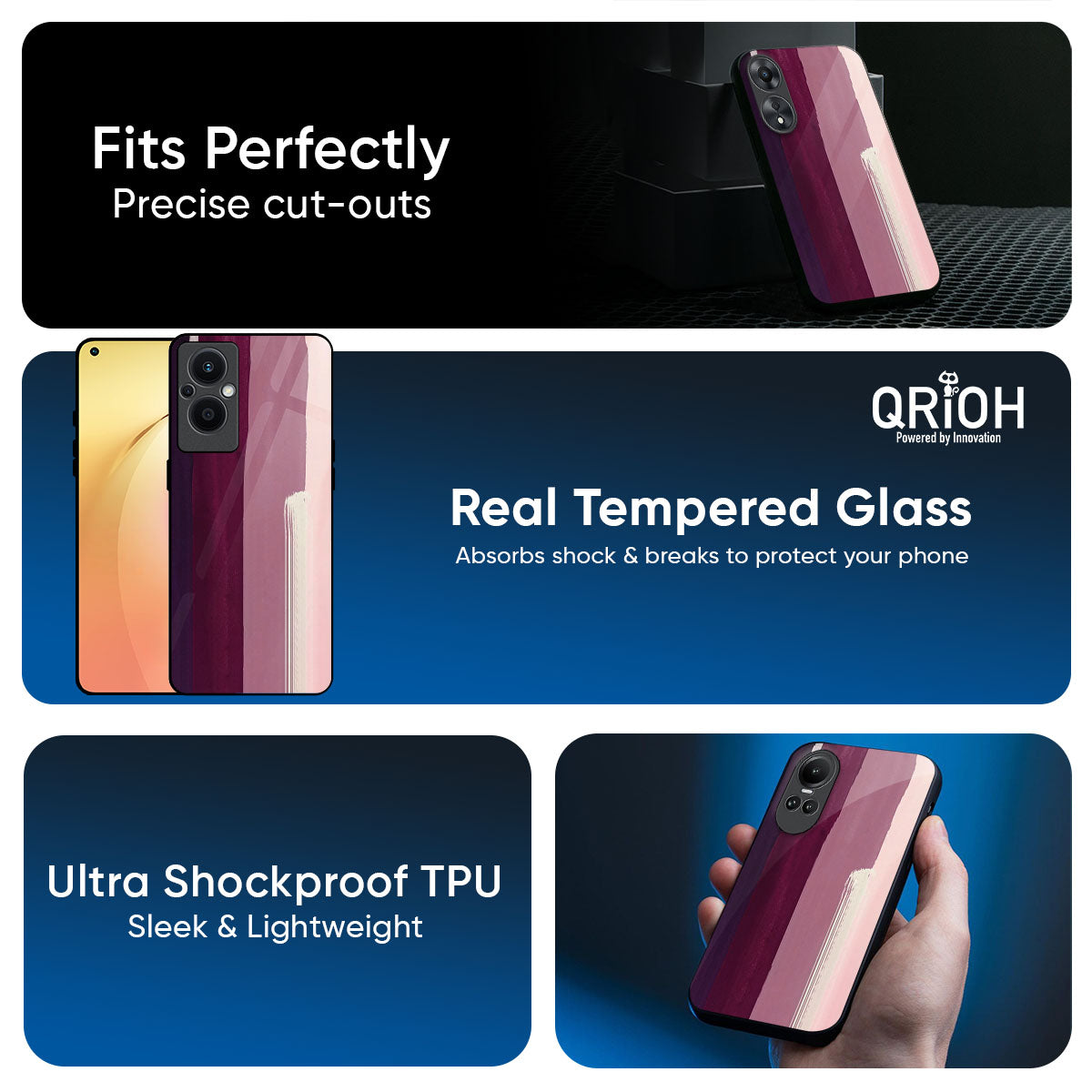 Brush Stroke Art Glass Case for Oppo Find x8 Pro