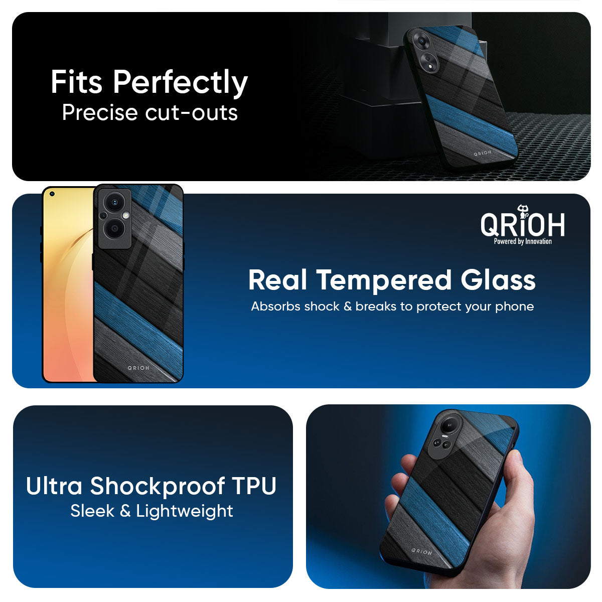 Multicolor Wooden Effect Glass Case for Oppo K13 Turbo Pro 5G