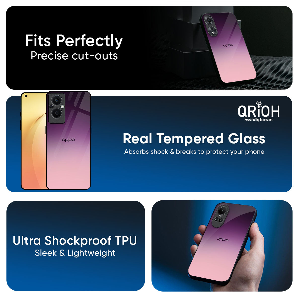 Purple Gradient Glass case for Oppo Find x8 Pro
