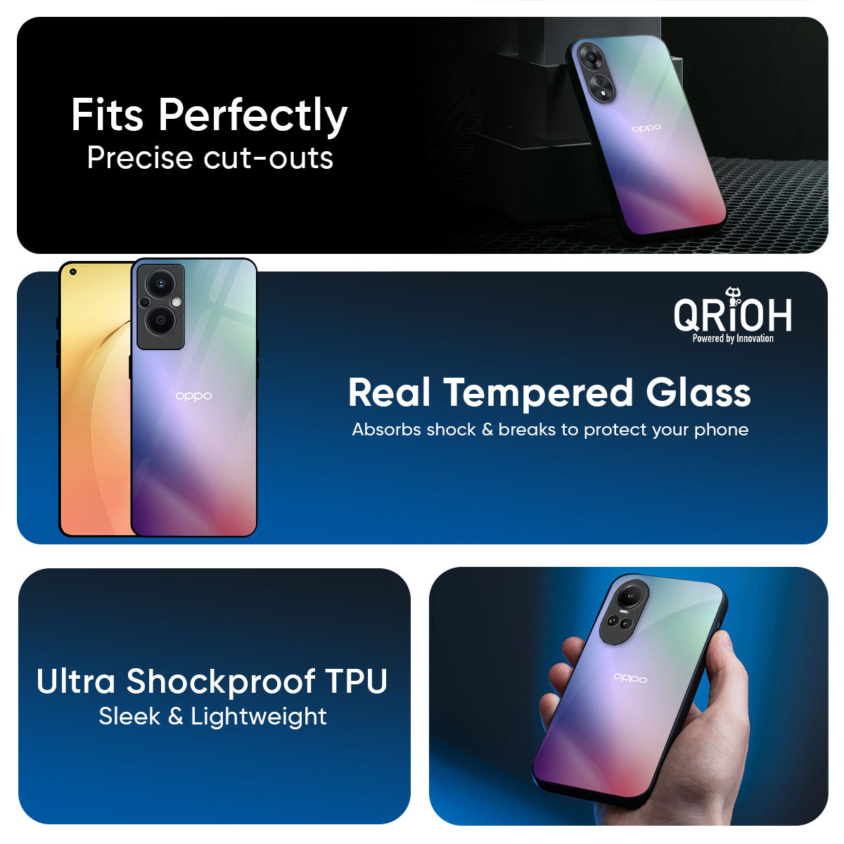 Abstract Holographic Glass Case for Oppo A6x 5G
