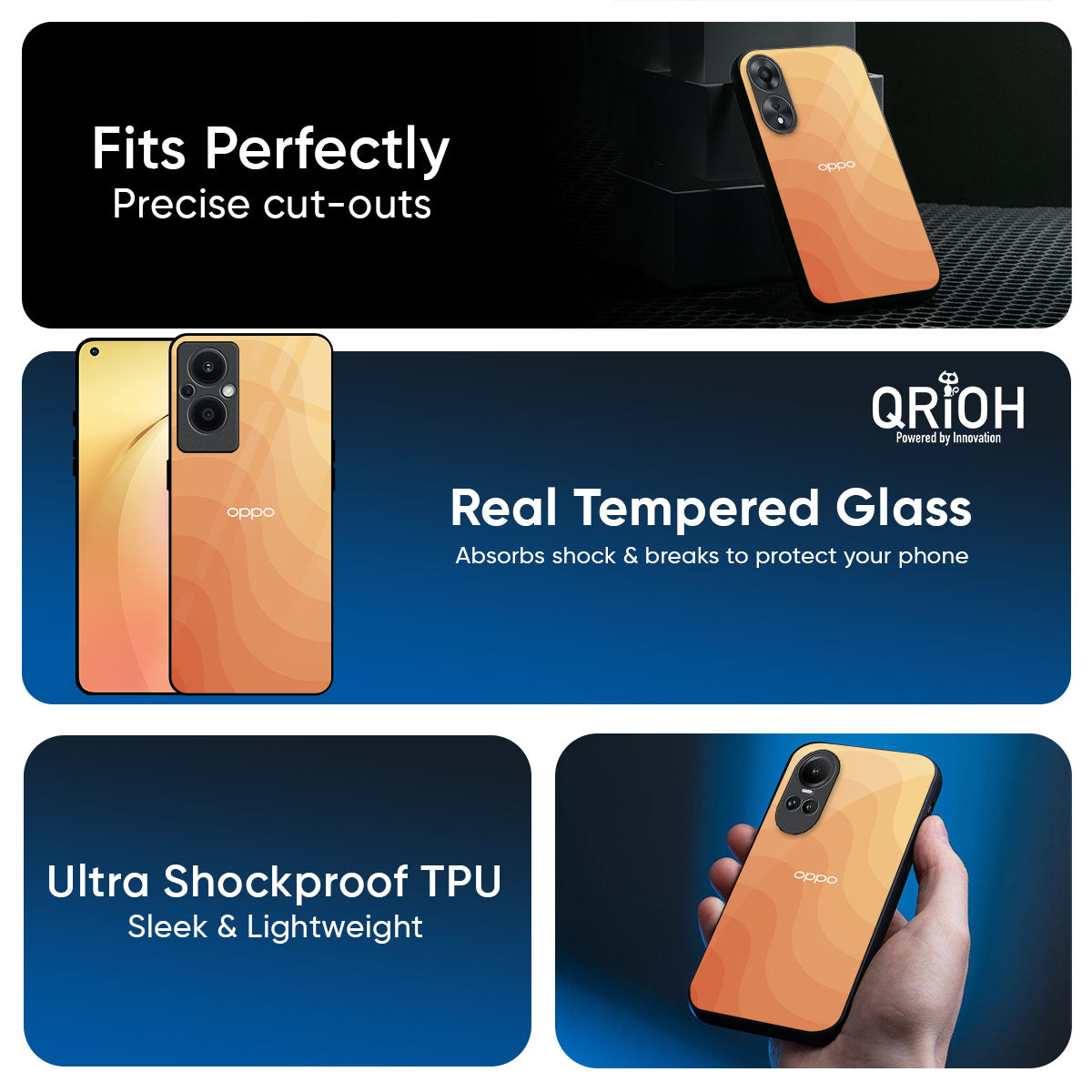 Orange Curve Pattern Glass Case for Oppo K13 Turbo Pro 5G