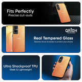 Orange Curve Pattern Glass Case for Oppo Reno14 Pro 5G