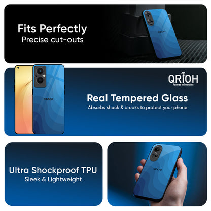 Blue Wave Abstract Glass Case for Oppo K13 Turbo Pro 5G