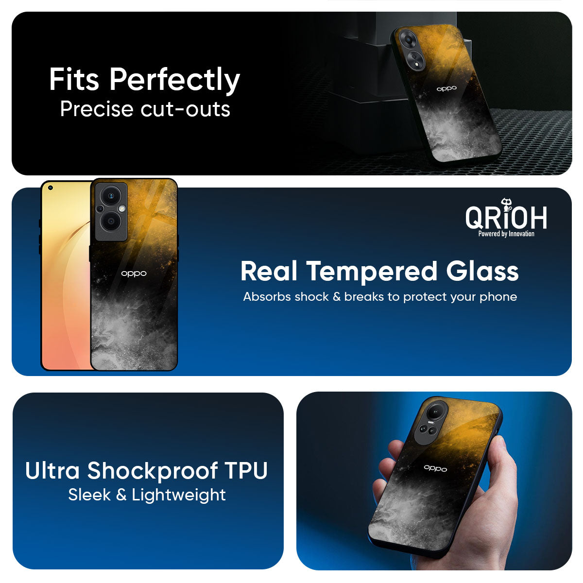 Gold Gradient Glass Case for Oppo K13 Turbo Pro 5G