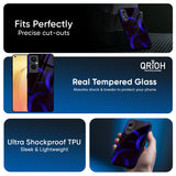 Blue Ring Light Glass Case for Oppo Reno13 5G