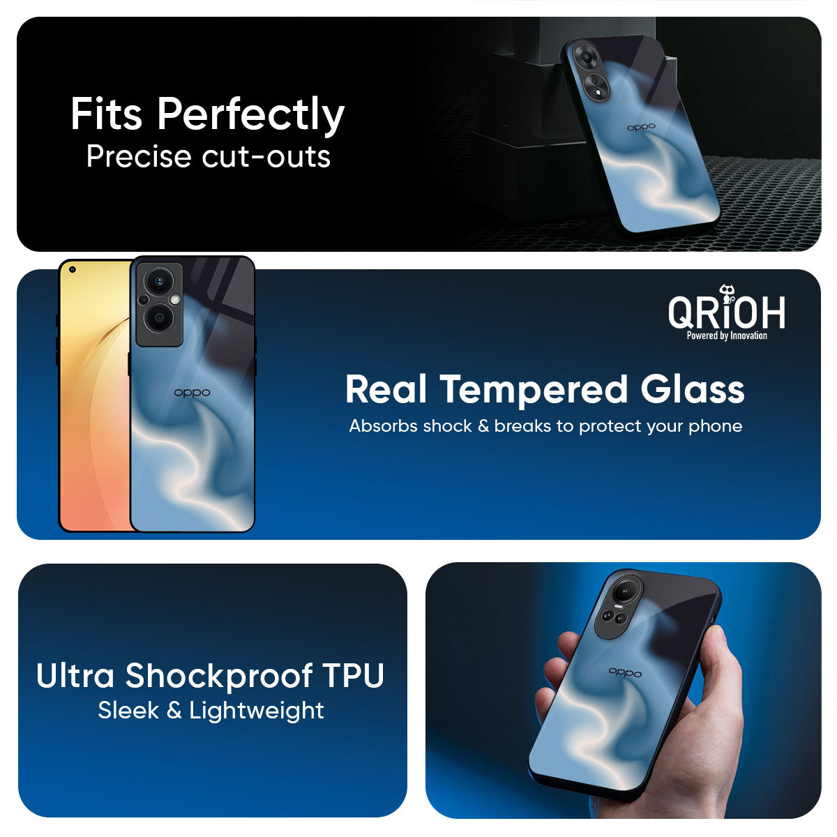 Blue Waves Glass Case for Oppo K13 Turbo Pro 5G