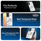 Satin White Marble Glass Case for Oppo Reno13 5G