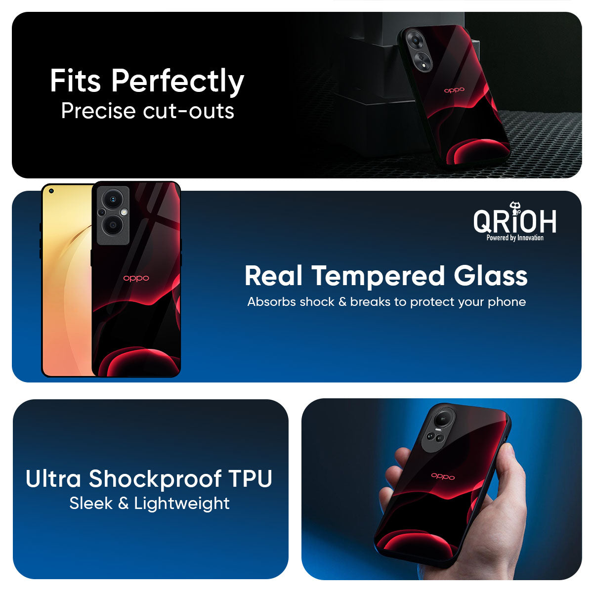 Red Thunder Glass Case for Oppo K13 Turbo Pro 5G