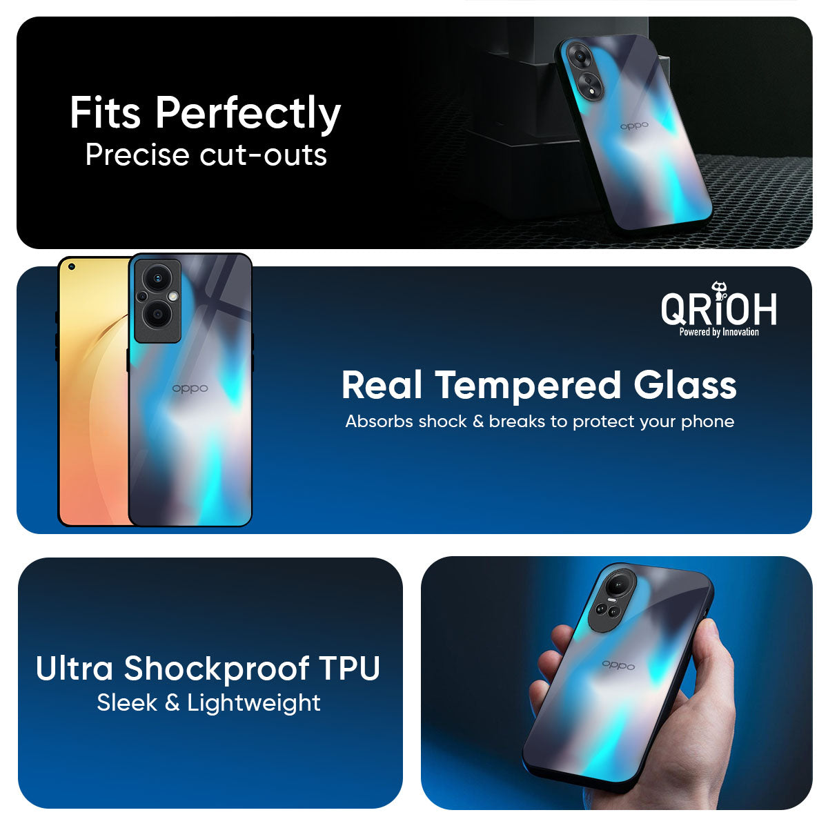 Blue Swan Shadow Glass Case for Oppo K13 Turbo Pro 5G
