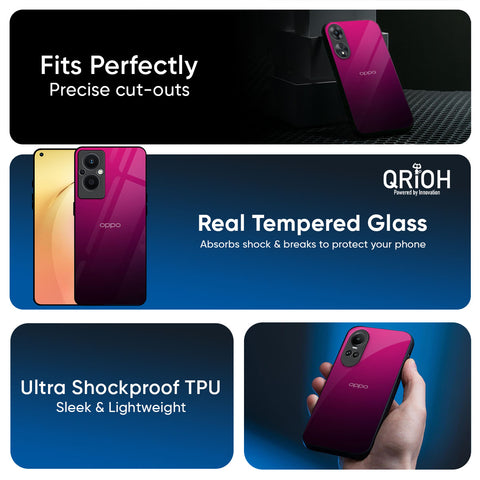Purple Ombre Pattern Glass Case for Oppo Reno13 Pro 5G
