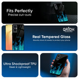 Teal Flames Glass Case for Oppo Reno13 5G