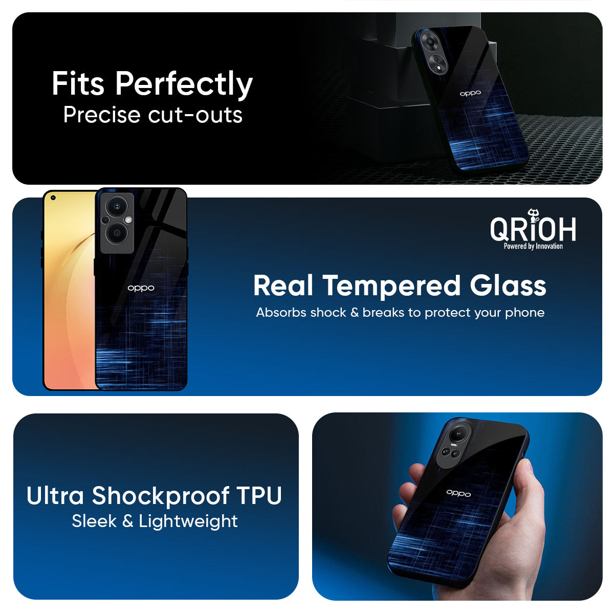 Blue Scratch Glass Case for Oppo K13 Turbo Pro 5G