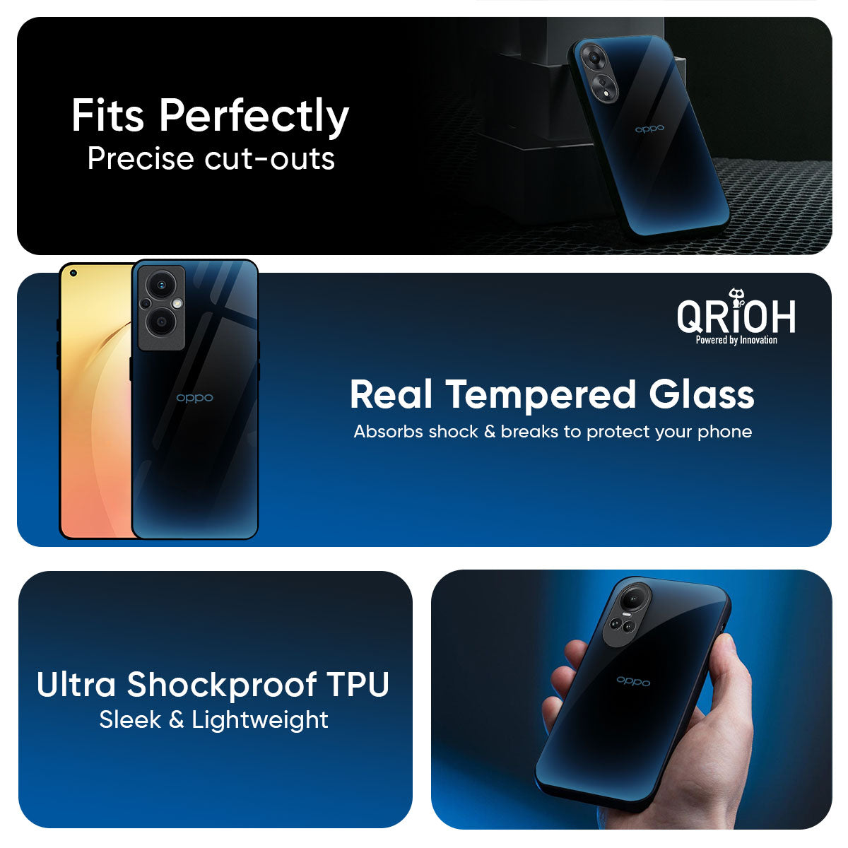 Blue Dynamic Glass Case for Oppo K13 Turbo Pro 5G