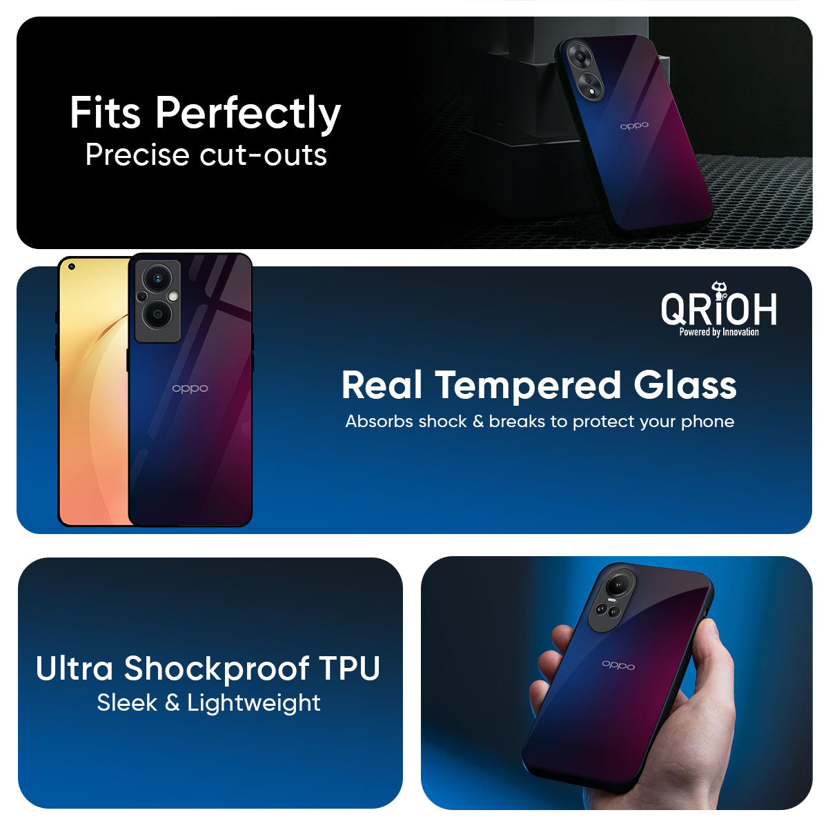 Mix Gradient Shade Glass Case For Oppo K13 Turbo Pro 5G