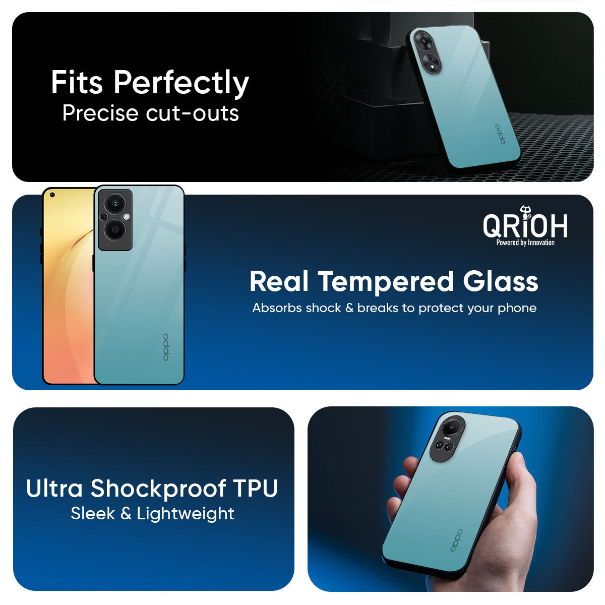 Arctic Blue Glass Case For Oppo K13 Turbo Pro 5G
