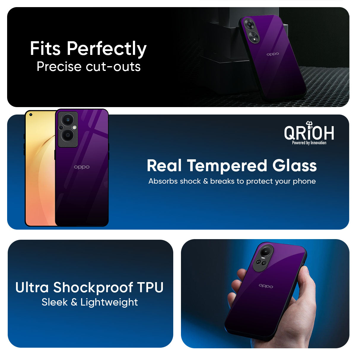 Harbor Royal Blue Glass Case For Oppo Reno14 5G