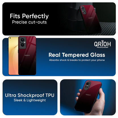 Wine Red Glass Case For Oppo Reno14 5G