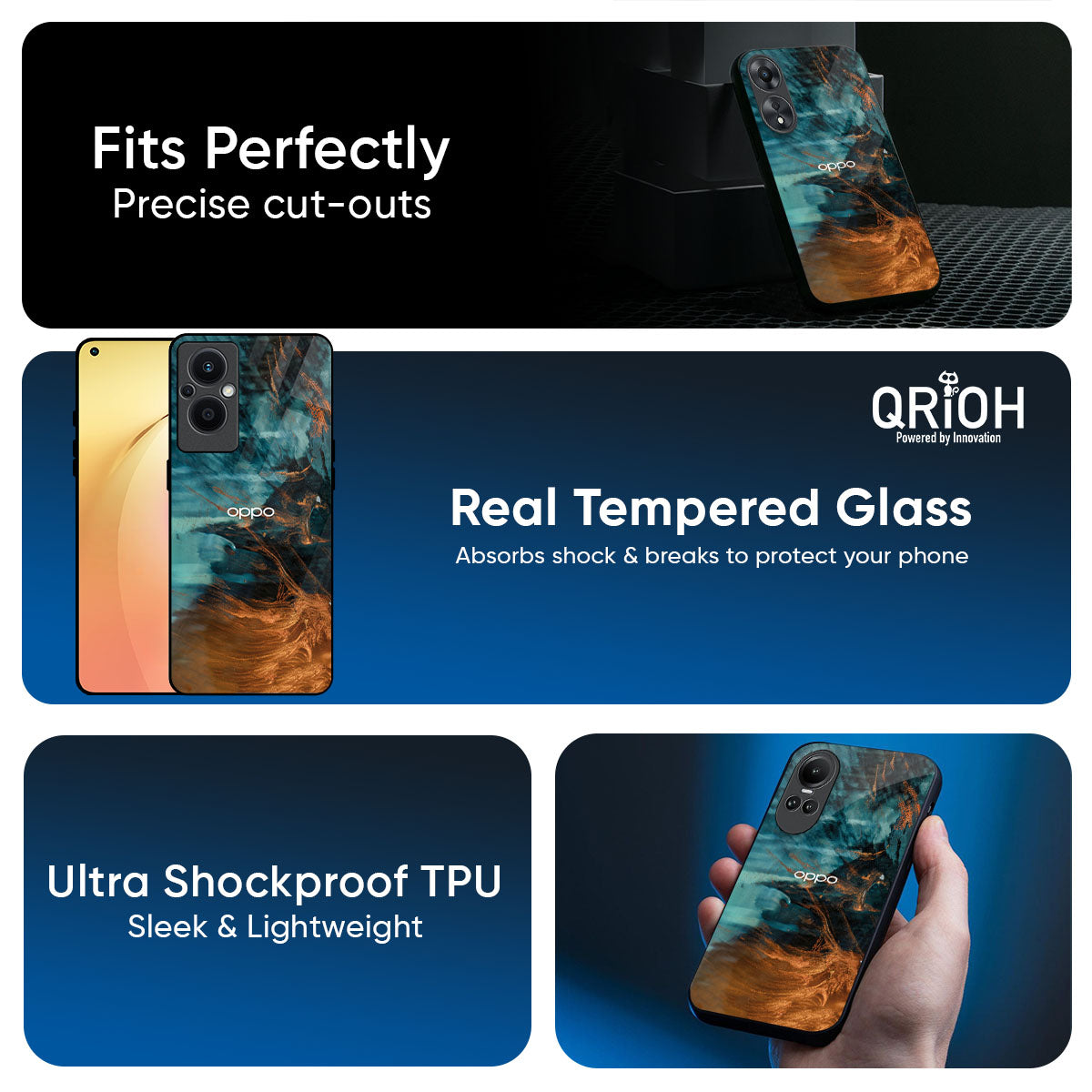 Golden Splash Glass Case for Oppo K13 Turbo Pro 5G