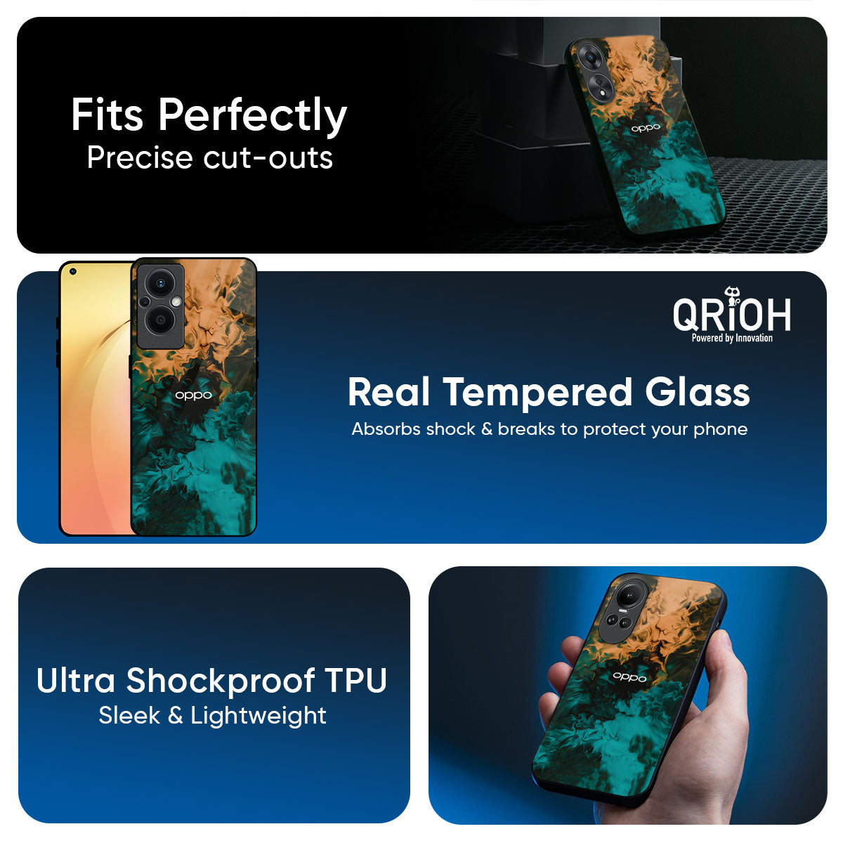 Watercolor Wave Glass Case for Oppo K13 Turbo Pro 5G