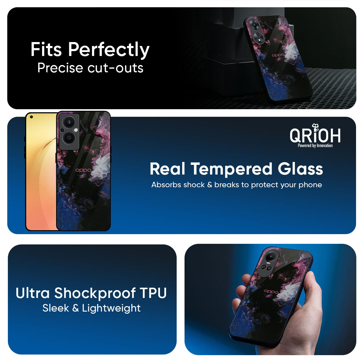 Smudge Brush Glass case for Oppo F33 Pro 5G