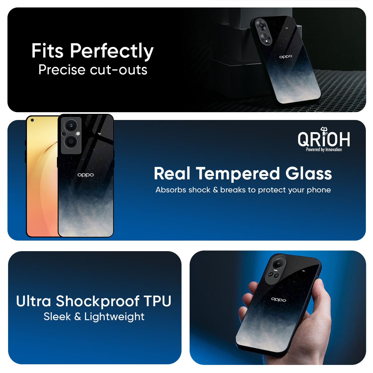 Aesthetic Sky Glass Case for Oppo A5 Pro 5G