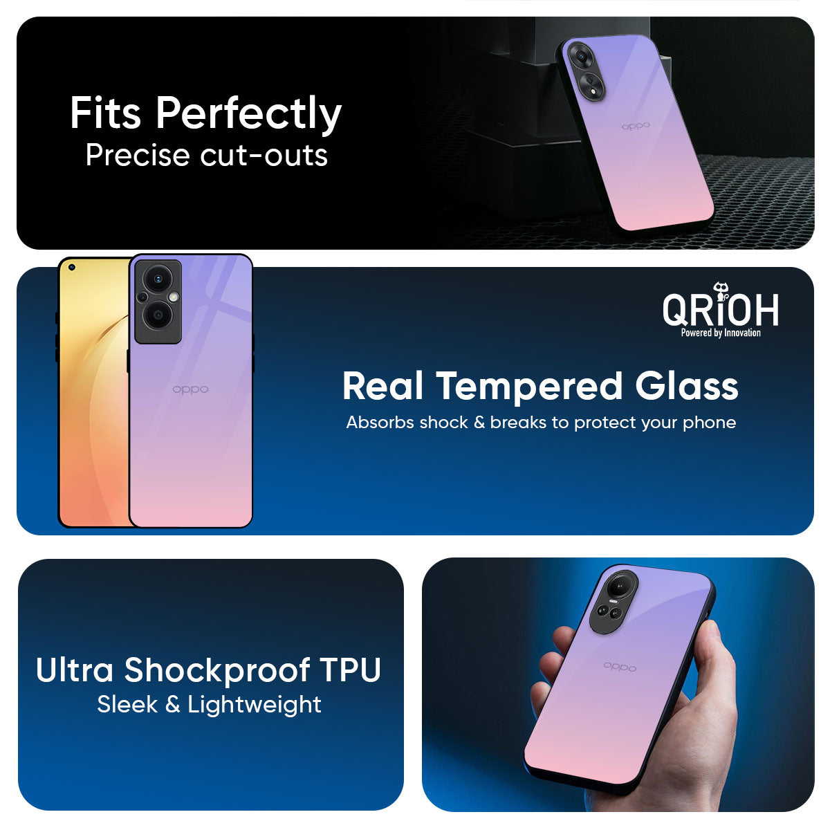 Lavender Gradient Glass Case for Oppo Find x8 Pro