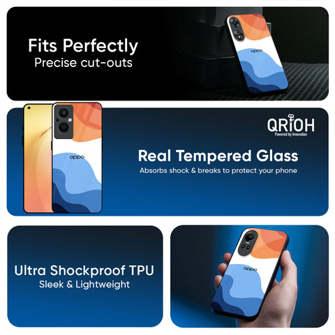 Wavy Color Pattern Glass Case for Oppo Reno13 Pro 5G
