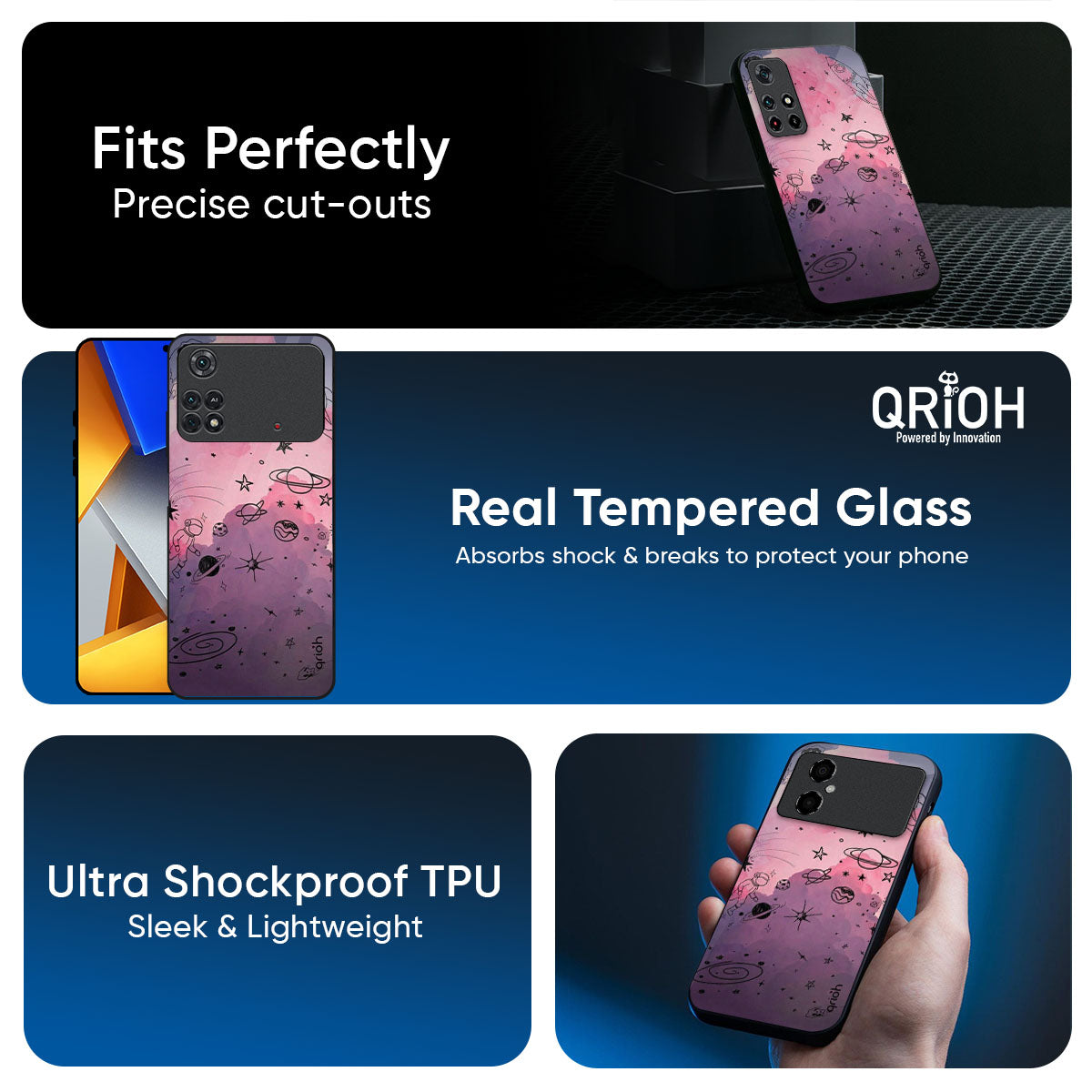 Space Doodles Glass Case for Poco X8 Pro 5G